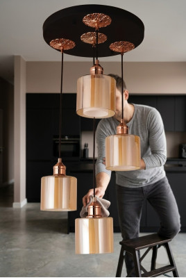 Leuchte Kronleuchter Deckenleuchter Deckenlampe Lüster Modern Gold