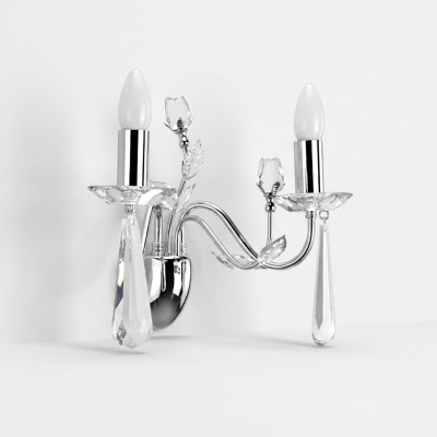 Wandlampe Lichtkronenluster Wandleuchte Lüster Wand Kristalllampen Silber