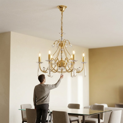 Klassische Deckenlampe Kronleuchter Deckenleuchter Gold Lichtkronleuchter Neu