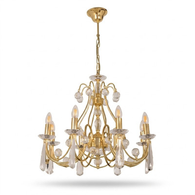 Luxus Deckenlampe Kronleuchter Deckenleuchter Lüster Gold Kristall