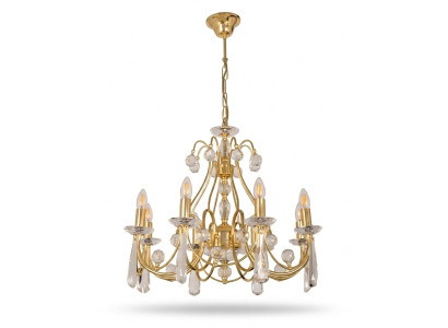 Luxus Deckenlampe Kronleuchter Deckenleuchter Lüster Gold Kristall