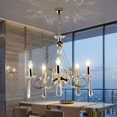 Kristall Deckenleuchter Hängeluster Zierlampe Luxus Kristalldeckenleuchte