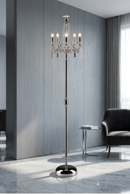 Kristall Stehlampe Standlampe Stand Luxus Leuchten Lampen Lampe Silber