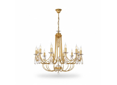 Luxus Crystal Lüster Deckenlampe Kronleuchter Deckenleuchter Gold Art