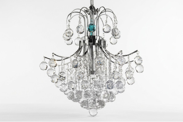 Lüster Art Luxus Deckenlampe Kronleuchter Deckenleuchter Lampen Silber