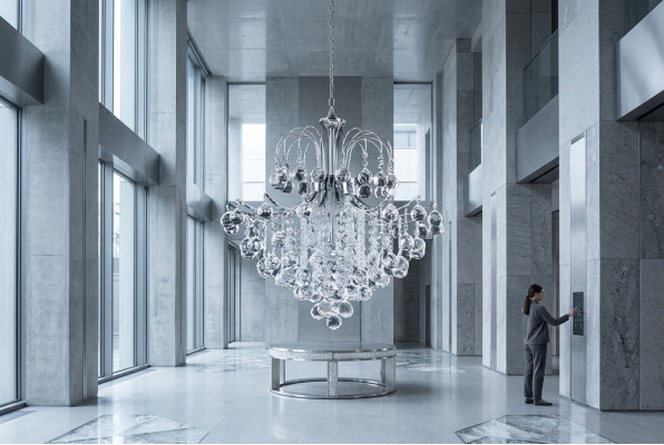 Deckenlampe Kronleuchter Deckenkristalllampe Lampen Luxus Lüster Silber
