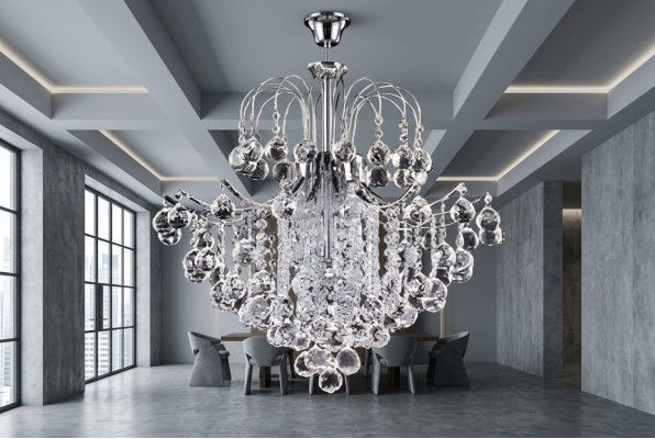 Deckenlampe Kronleuchter Deckenkristalllampe Lampen Luxus Lüster Silber