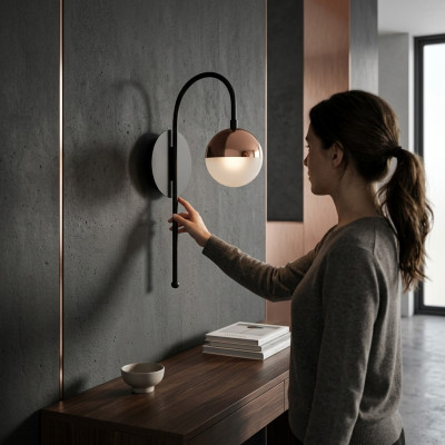 Wandlampe Prunkleuchter Wandleuchte Lüster Wand Lampen LED Schwarz