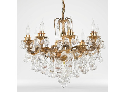 Luxus Lüster Kronleuchter Deckenlampe Deckenleuchter Crystal Art Gold