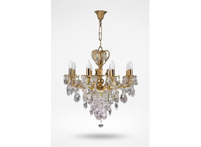 Lüster Kronleuchter Deckenlampe Deckenleuchter Gold Luxus Art Crystal