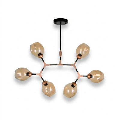Deckenlampe Lüster Kronleuchter Deckenleuchter Modern Glas Beige Neu