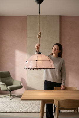 Deckenlampe Deckenleuchter Lüster Kronleuchter Lampe Beige Modern Seil