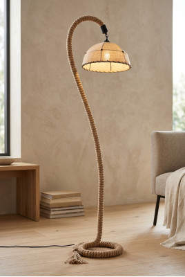 Stehlampe Standlampe Stand Luxus Leuchten Lampen Lampe Beige Seil Neu