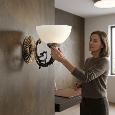 Wandlampe Wandleuchten Wandleuchte Lüster Wand Lampen Grau Metall