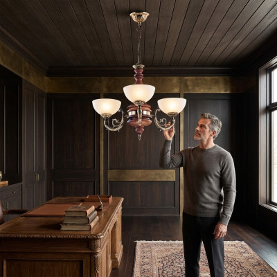 Kronleuchter Deckenleuchter Lüster Deckenlampe Lampen Braun Klassischе