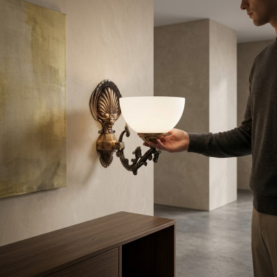 Wandleuchte Wandlampe Wandleuchten Lüster Wand Lampen Braun Klassischе