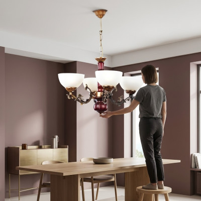 Lüster Deckenleuchter Kronleuchter Deckenlampe Lampen Braun Klassischе