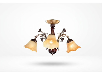 Deckenlampe Blumen Deckenleuchter Lüster Kronleuchter Lampe Glas Braun