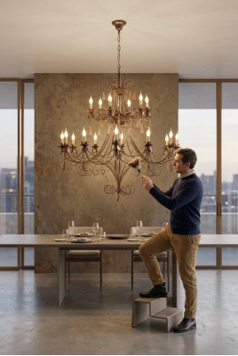Luxus Lüster Deckenleuchter xxl Kronleuchter Deckenlampe Lampen Gold