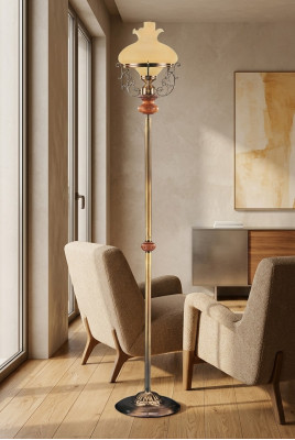 Stehlampe Standlampe Stand Luxus Leuchten Lampe Lampe Gold Glas 185 cm