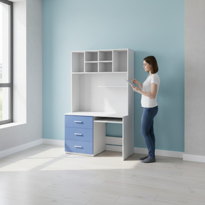 Schreibtisch Blau Tisch  Büro Kinderzimmer Jugendzimmer Tische  Neu Hochglanz