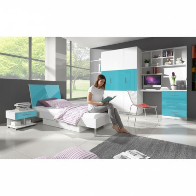 Designer Kinderzimmer Jugendzimmer Schlafzimmer Tisch Bett Kommode Schrank 5tlg