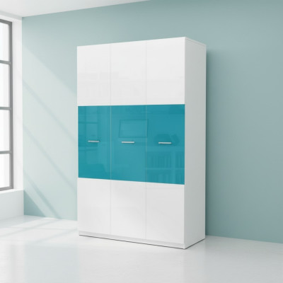 Kleiderschrank Schlafzimmer Mehrzweck Schränke Holz 3 türiger Blau Neu