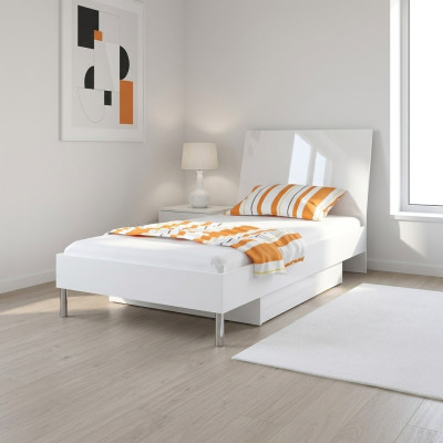 Betten Weiß Holz Design Einzelbett Hochglanz Single Kinderzimmer Bett Mädchen