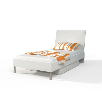 Betten Weiß Holz Design Einzelbett Hochglanz Single Kinderzimmer Bett Mädchen
