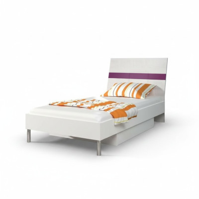 Betten Lila Holz Design Einzelbett Hochglanz Single Kinderzimmer Bett Mädchen