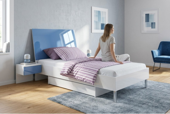Kinderzimmer Bett Schlafzimmer Betten Einzelbett Single Jugendzimmer Blau Jungen