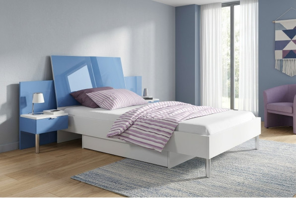 Kinderzimmer Bett Schlafzimmer Betten Einzelbett Single Jugendzimmer Blau Jungen