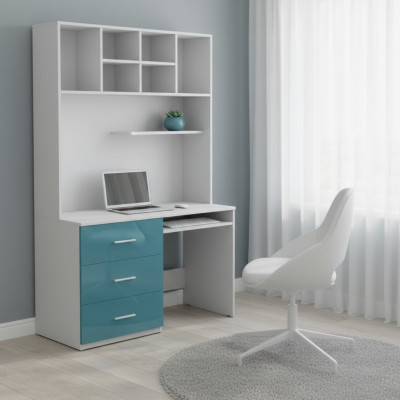 Bürotisch mit Schubladen PC Tisch Modern Stil 2tlg Schreibtisch Schrank Tische
