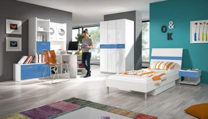 Kinderzimmer Set Tisch Bett Kleiderschrank Kommode 5tlg Komplett Jugendzimmer