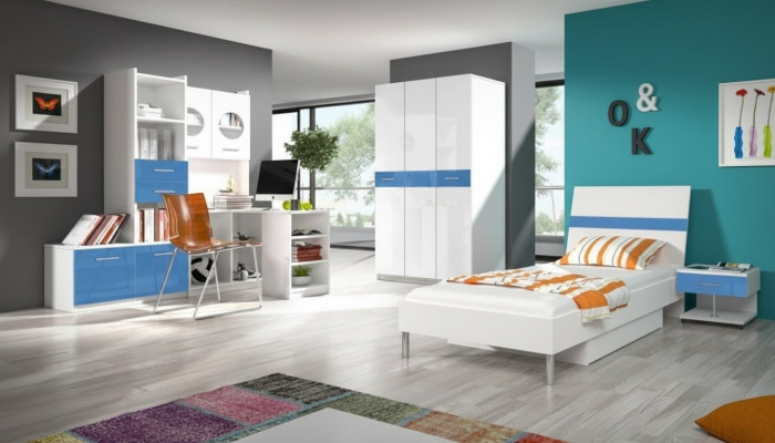 Kinderzimmer Set Tisch Bett Kleiderschrank Kommode 5tlg Komplett Jugendzimmer