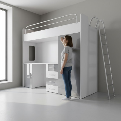 Betten Hochbett Echtes Holz Kinder & Jugend Zimmer Neu Doppelstock Bett Etagen