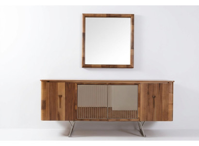 Sideboards Holz Schrank Möbel Kommoden Braun Neu Sideboard mit Spiegel Anrichte