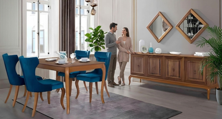 Komplett Set Esstisch 4x Stühle Esszimmer Set Ess Gruppe Holz Tisch Tische 6tlg
