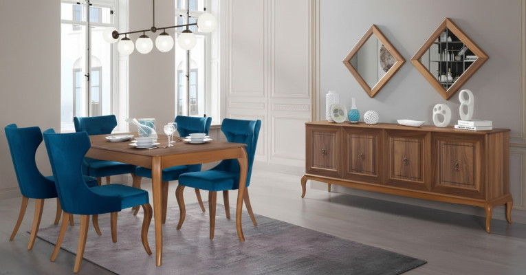 Komplett Set Esstisch 4x Stühle Esszimmer Set Ess Gruppe Holz Tisch Tische 6tlg