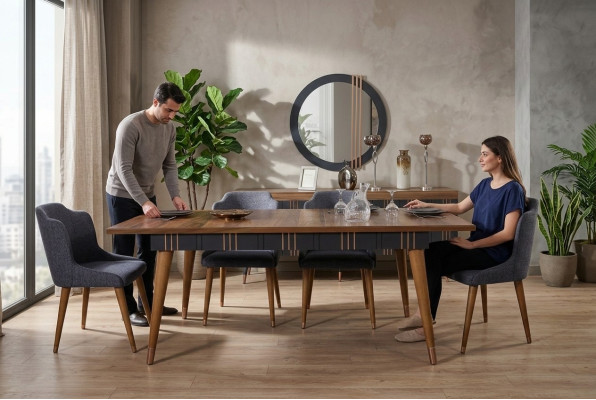 Tisch Esstisch Holz Tische Stil Möbel italienischer Luxus 160 x 90 Holztische