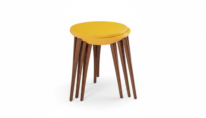 Holztische Beistelltische Blumenständer Set Beistelltisch Tisch Couchtisch 3tlg.