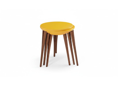 Holztische Beistelltische Blumenständer Set Beistelltisch Tisch Couchtisch 3tlg.