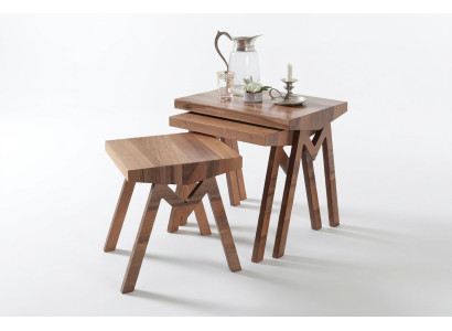 Blumenständer Beistelltische Holztische Tisch Set Beistelltisch Couchtisch 3tlg.