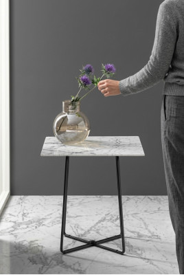 Beistelltisch Edelstahl Arbeitsplatte Marmor Kaffeetisch Design Wohnzimmertisch