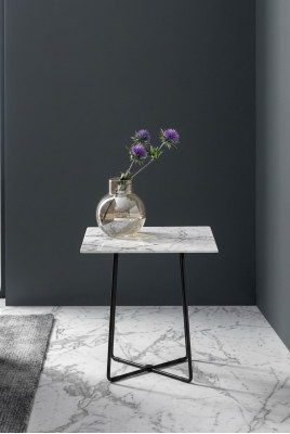 Beistelltisch Edelstahl Arbeitsplatte Marmor Kaffeetisch Design Wohnzimmertisch