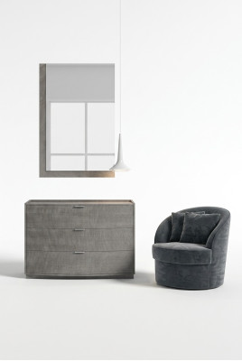 Kommode mit Spiegel Anrichte Sideboards Holz Schrank Möbel Kommoden Grau Neu
