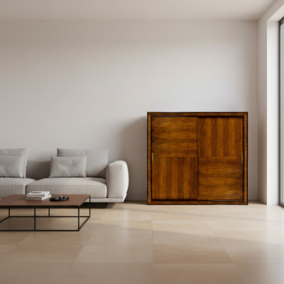 Kleiderschrank Braun Holz Möbel Schrank Design Luxus Schwebetüren Schränke Neu