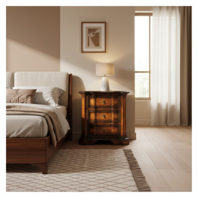 Klassisch Nachttisch Beistelltisch Braun Design Nachtkommode Nachtkonsole Möbel