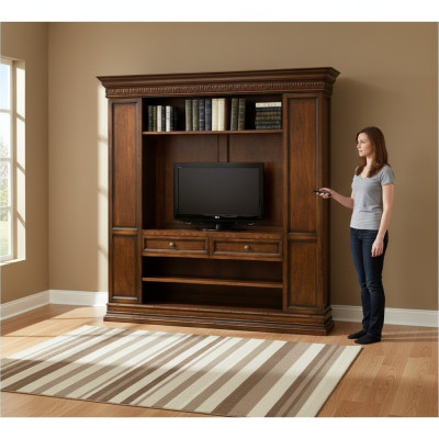 TV Schrank Fernsehkommode Lowboard Holz Art déco Sideboard Stand Wohnzimmer rtv