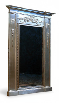 Spiegel Silber Barock xxl Big Wandspiegel Holz 132x14x220cm Rahmen